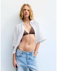 Pull&Bear - Overhemd Van Linnenmix Met Korte Mouwen - Lyst