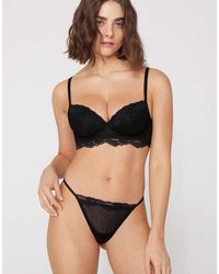 Tezenis - Glam Rib Tanga Panel G-String - Lyst