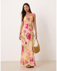 ASOS - Scoop Neck Tie Front Midi Dress - Lyst