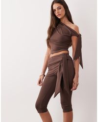 The Frolic - Exclusive Slinky Drape Knot Side Capri Pants - Lyst