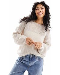 ONLY - Jersey Con Cuello Ancho Y Mangas Extragrandes De -Blanco - Lyst