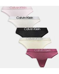 Calvin Klein - Extra Soft Cotton 5 Pack Thongs - Lyst