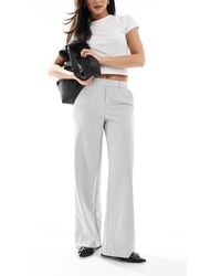 Object - Pantaloni A Fondo Ampio Sartoriali Chiaro Mélange - Lyst