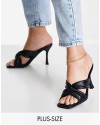 Yours - Wide Fit Crossover Stiletto Mules - Lyst
