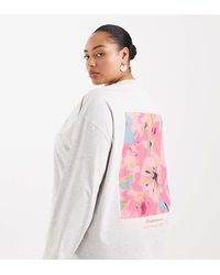 ASOS - Asos Design Curve Long Sleeve T-Shirt With Floral Graphic - Lyst