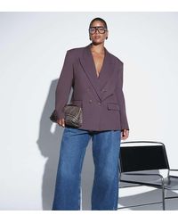 ASOS - Curve Tailored Strong Shoulder Double Breasted Blazer - Lyst