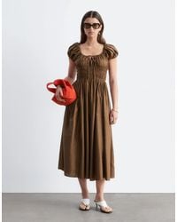 & Other Stories - Pure Cotton Short Sleeve Scoop Neck Midi Dress - Lyst