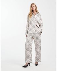 4th & Reckless - Satin Elasticated Waist Wide Leg Trousers Co-Ord - Lyst