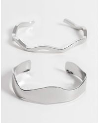 ASOS - Pack Of 2 Simple Cuff Bracelets - Lyst