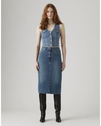 Levi's - High Rise Back Slit Skirt - Lyst