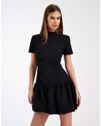 ASOS - Structured Bubble Hem Mini Dress - Lyst