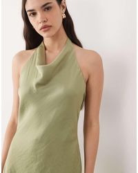New Look - Halterneck Satin Mini Dress - Lyst