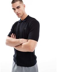 Fred Perry - Gebreid Overhemd Met Korte Mouwen En Knopen - Lyst