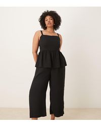 ASOS - Asos Design Curve Jumpsuit With Peplum Waist - Lyst