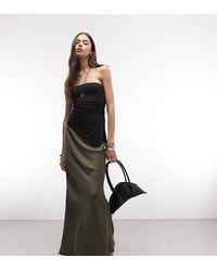 ASOS - Asos Design Tall Satin Bias Midi Skirt - Lyst