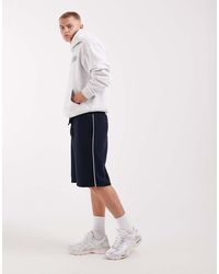 ASOS - Oversized Long Length Jersey Bermuda Shorts With Piping - Lyst