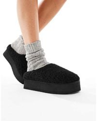 SEQWL - Fluffy Teddy Flatform Mules - Lyst