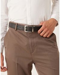 ASOS - Cintura Double-Face Elegante Nera E Blu Con Fibbia Argentata - Lyst