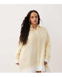 ASOS - Asos Design Curve Oversized Double Layered Shirt Mini Dress - Lyst