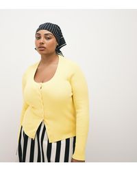 ASOS - Asos Design Curve Cotton Blend Wide Scoop Cardigan - Lyst