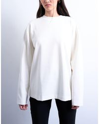 TOPSHOP - Premium Skater T-Shirt Met Interlocknaden En Lange Mouwen - Lyst