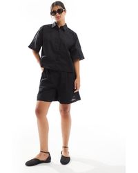ASOS - Camisa Negra De Corte Cuadrado Con Diseño Calado Premium De (Parte De Un Conjunto) - Lyst