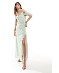 TFNC London - Bridesmaid Chiffon Cold Shoulder Maxi Dress - Lyst