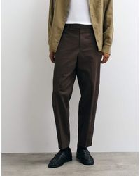 ASOS - Tailored 100% Cotton Relaxed Tapered Trousers - Lyst