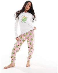 Threadbare - Lange Pyjamaset Met Spruitjesprint - Lyst