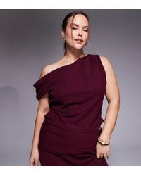 ASOS - Asos Design Curve Co-ord Asymmetric Textu Rib Top - Lyst