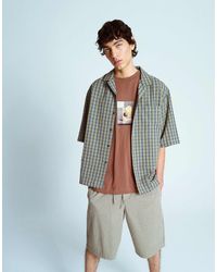 TOPMAN - Short Sleeve Boxy Textured Check Shirt - Lyst