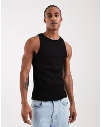 ASOS - Super Heavyweight Muscle Fit Vest With High Scoop - Lyst