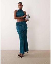 ASOS - Co-ord Plisse Maxi Skirt With Knot Belt Detail - Lyst