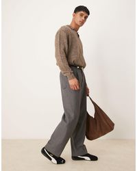 ASOS - Pantalon habillé coupe ample style charpentier en tissu texturé - Lyst