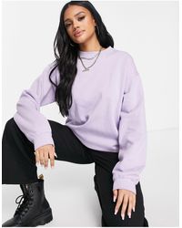 Missguided Oversized Embroidered Sweatshirt - Purple