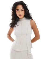 Vero Moda - Textured Jersey Seam Detail Top Co-ord - Lyst