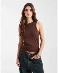 ASOS - Double Layer Long Racer Neck Tank Top - Lyst