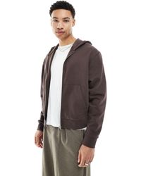 ASOS - Essentials Boxy Relaxed Zip Through Hoodie - Lyst
