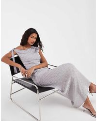 Motel - Sardian Chiffon Off Shoulder Maxi Dress - Lyst
