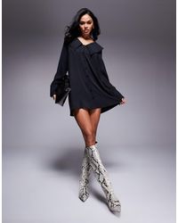 Miss Selfridge - Wide Collared Shirt Dress - Lyst