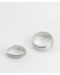 Jack & Jones - 2 Pack Plain Chain And Pattern Rings - Lyst
