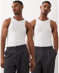 ASOS - Essentials 2-pack Muscle Fit Tank Tops - Lyst