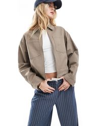 ASOS - Cropped Twill Jacket - Lyst
