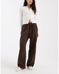 ONLY - Wide Leg Linen Look Trousers - Lyst
