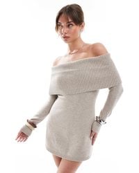 Hollister - Schulterfreies Skater-Pulloverkleid - Lyst