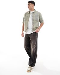Another Influence - Short Sleeve Boxy Denim Shirt - Lyst