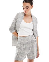 Mango - Pull On Check Co-ord Shorts - Lyst