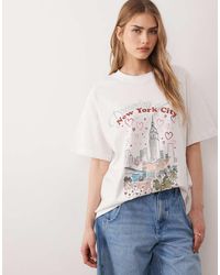 ASOS - Short Sleeve Oversized T-shirt With New York City Graphic - Lyst