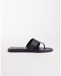 Calvin Klein - Jeans Leather Flat Thong Sandal - Lyst