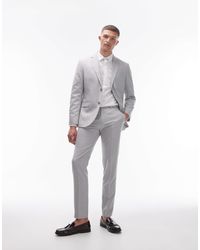 TOPMAN - Slim Linen Blend Suit Trouser - Lyst